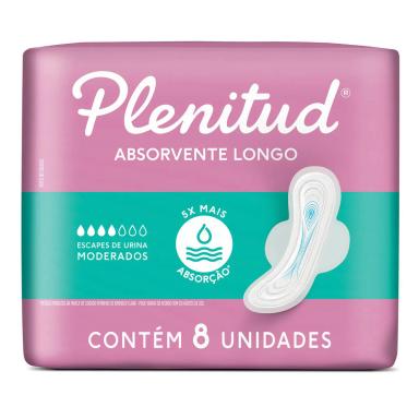 Absorvente Plenitud Femme Longo com Abas Feminino Absorção Leve a Moderada 8 unidades
