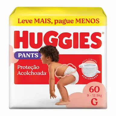 Fralda Calça Huggies Proteção Acolchoada G 60 unidades