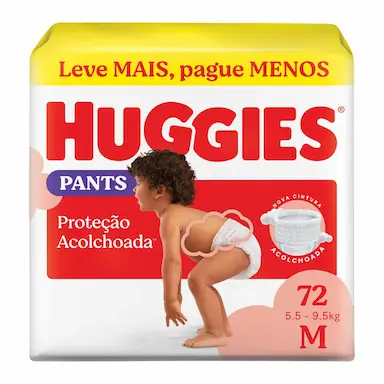 Fralda Calça Huggies Proteção Acolchoada M 72 unidades