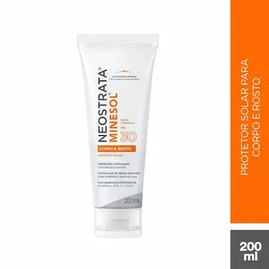 Protetor Solar Facial e Corporal Fluido Hidratante FPS 30 Neostrata Minesol 200ml
