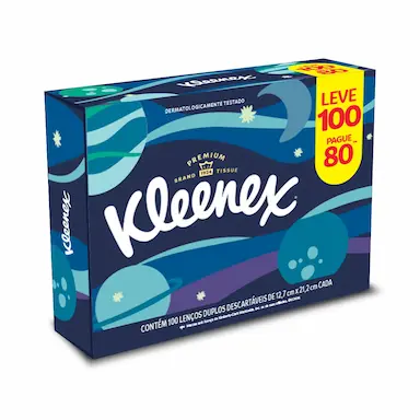 Lenço de Papel Kleenex com 100 Unidades