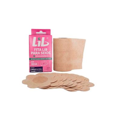 Fita Lib para Seios 1 rolo 9cm x 5m + 5 pares Lib Pétalas
