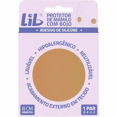 Mini Sutiã Lib Reutilizável Protetor de Mamilos Tamanho Único com 1 par