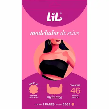 Modelador de Seios Lib Plus Tradicional Tamanho 46 com 2 pares