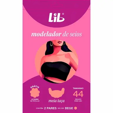 Modelador de Seios Lib Plus Tradicional Tamanho 44 com 2 pares
