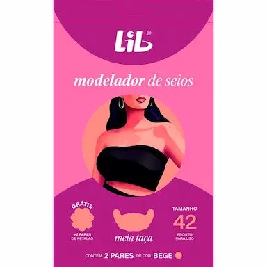 Modelador de Seios Lib Plus Tradicional Tamanho 42 com 2 pares