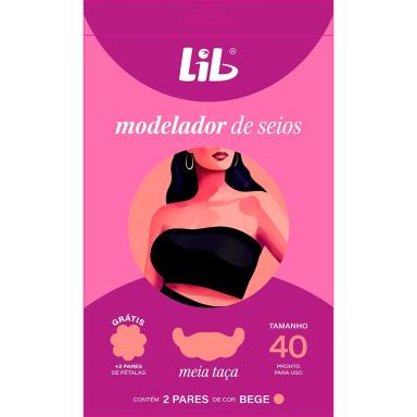Modelador de Seios Lib Plus Tradicional Tamanho 40 com 2 pares
