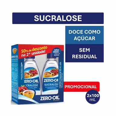 Kit Adoçante Líquido Zero-Cal Sucralose 2 unidades de 100ml cada