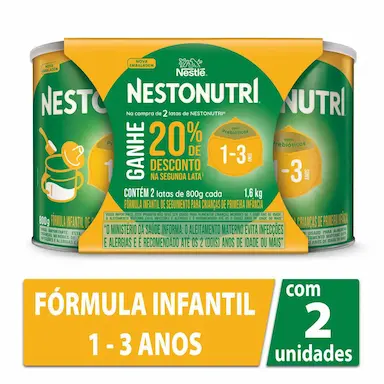 Fórmula Infantil Nestlé Nestonutri 800g Pack com 20% de Desconto na Segunda Lata