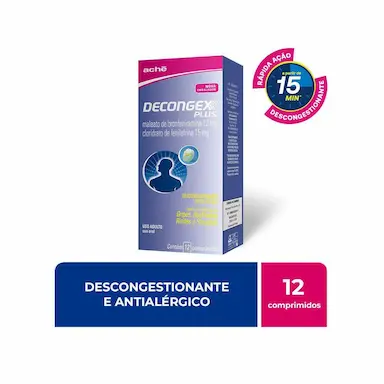 Decongex Plus Maleato de Clorfeniramina 12mg + Cloridrato Fenillefrina 15mg 12 comprimidos