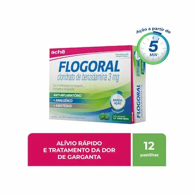 Pastilha Flogoral Sabor Menta 12 unidades