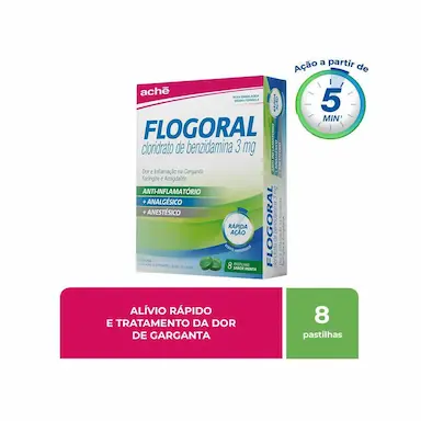 Pastilha Flogoral Sabor Menta 8 unidades