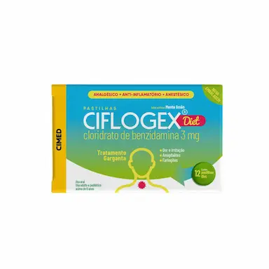 Pastilha Ciflogex Diet Sabor Menta 12 unidades