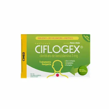 Pastilha Ciflogex Sabor Menta e Limão 12 unidades
