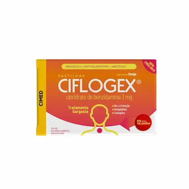 Pastilha Ciflogex 3mg Sabor Cereja 12 unidades