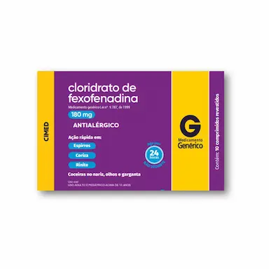 Cloridrato de Fexofenadina 180mg 10 comprimidos Cimed Genérico