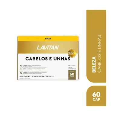 Polivitamínico Lavitan Cabelos e Unhas 60 cápsulas