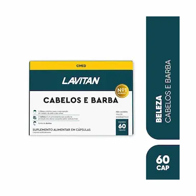 Polivitamínico Lavitan Cabelos e Barba 60 Cápsulas