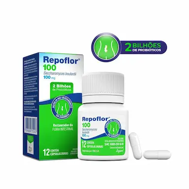Probiótico Repoflor 100mg 12 cápsulas