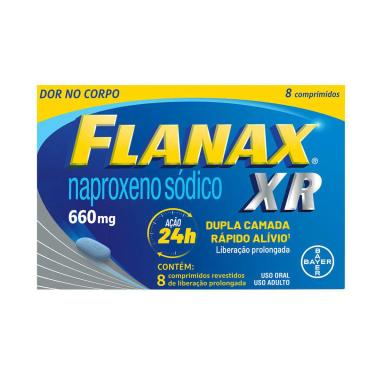 Flanax XR Naproxeno Sódico 660mg 8 Comprimidos