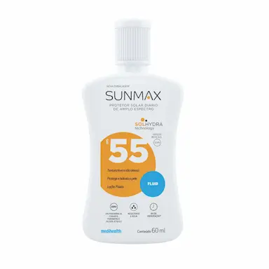 Protetor Solar Facial Fluido FPS 55 Sunmax Pele mista 60g