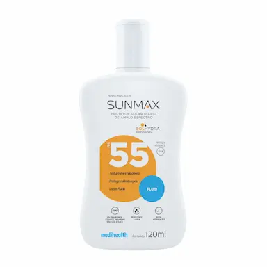 Protetor Solar Facial Fluido FPS 55 Sunmax Pele mista 120g