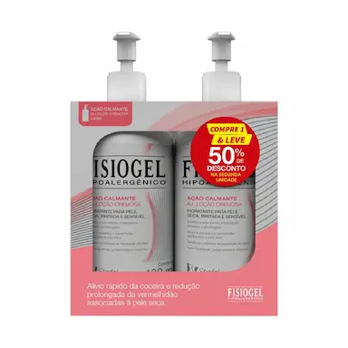 Kit Loção Cremosa Fisiogel A.I. com 2 unidades de 400ml cada