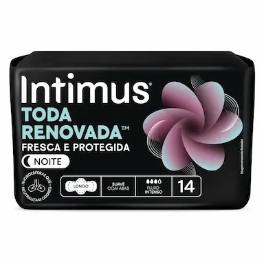 Absorvente Intimus Noturno Toda Renovada Suave com Abas com 14 unidades