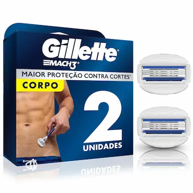 Carga para Aparelho de Depilação Gillette Mach 3 Corpo 2 unidades