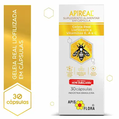 Geleia Real Liofilizada Apis Flora 30 cápsulas