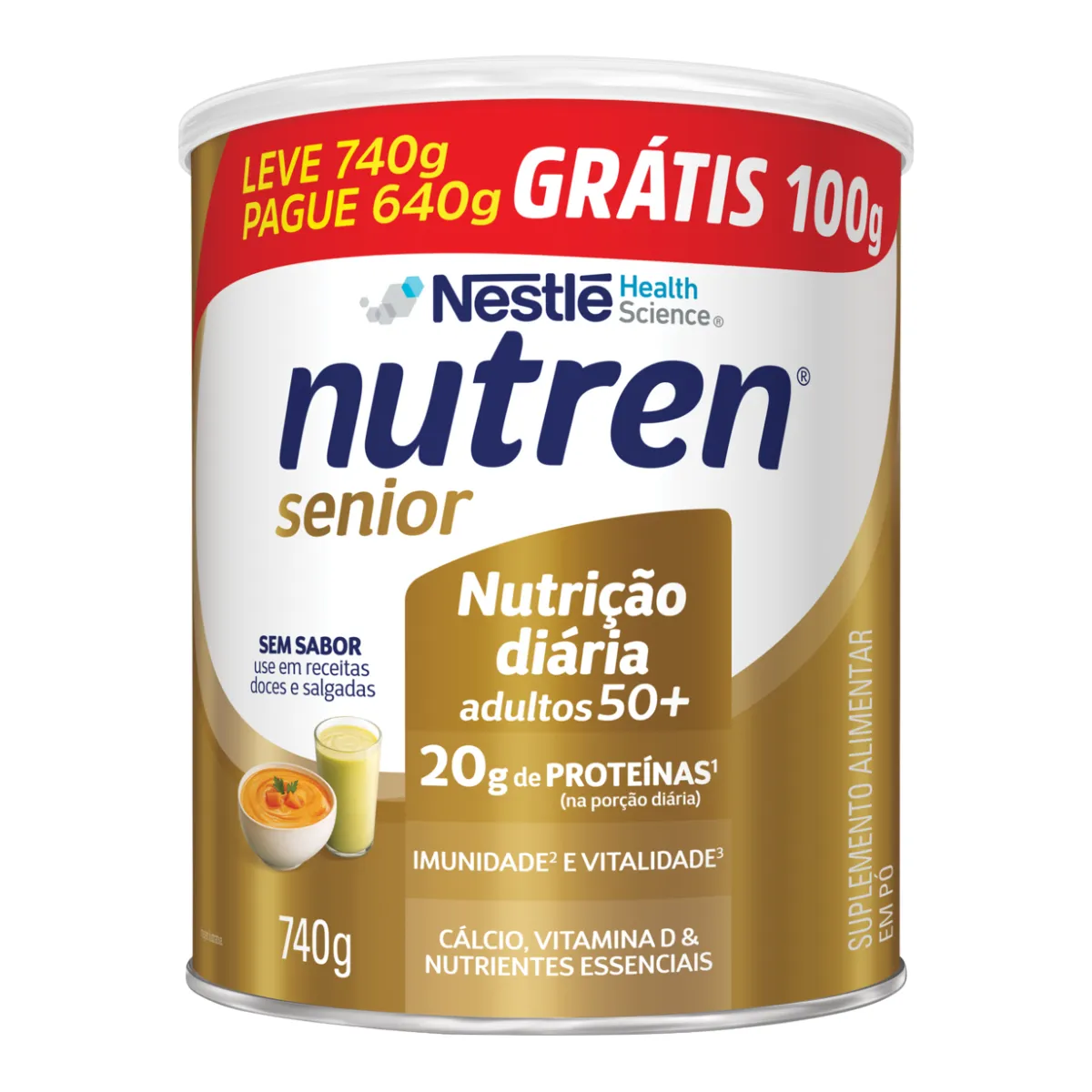 Suplemento Alimentar Nestlé Nutren Senior Sem Sabor 740g