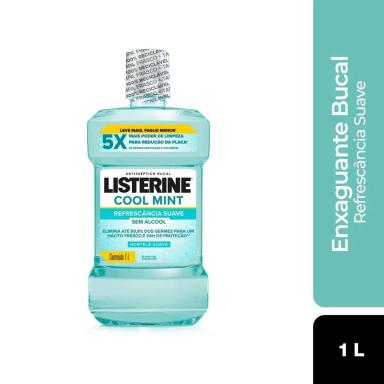 Enxaguante Bucal Sem Álcool Listerine Cool Mint Refrescância Suave 1L