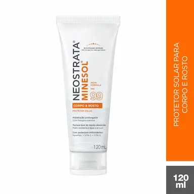 Protetor Solar Corporal Facial Fluido Hidratante Antioxidante FPS 99 Neostrata Minesol 120ml