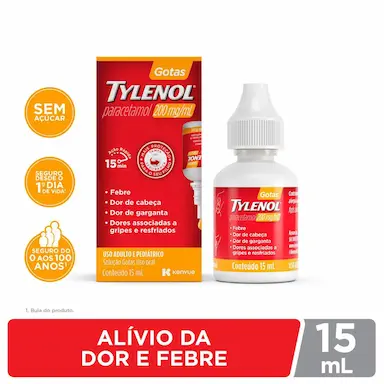 Tylenol Paracetamol 200mg/ml Solução Gotas 15ml
