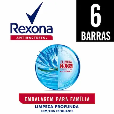 Kit Sabonete em Barra Rexona Antibacterial Limpeza Profunda com 6 unidades de 84g cada