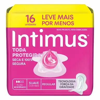 Absorvente Intimus Toda Protegida Cobertura Suave Com Abas com 16 unidades