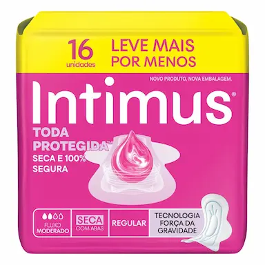 Absorvente Intimus Toda Protegida Cobertura Seca com Abas 16 unidades