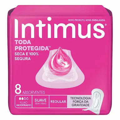 Absorvente Intimus Toda Protegida Cobertura Suave Sem Abas com 8 unidades