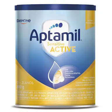 Fórmula Infantil Aptamil Sensitive Active Danone 0 a 36 meses 800g