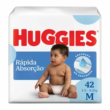 Fralda Huggies Rápida Absorção M 42 unidades