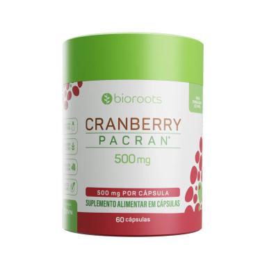 Suplemento Alimentar de Cranberry 500mg Bioroots 60 Cápsulas