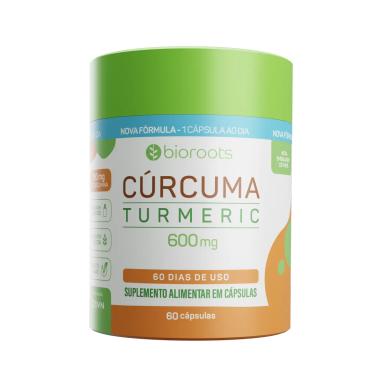 Suplemento Nutricional Cúrcuma Turmeric 600mg Bioroots 100% natural com 60 cápsulas