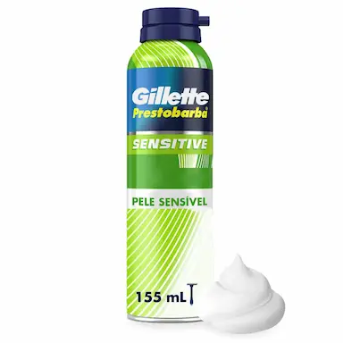 Espuma de Barbear Gillette Prestobarba Sensitive Pele Sensível com 150g