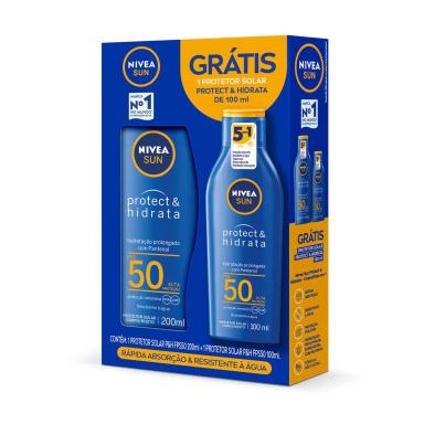 Kit Nivea Sun Protect & Hidrata Protetor Solar Corporal FPS 50 200ml + 100ml