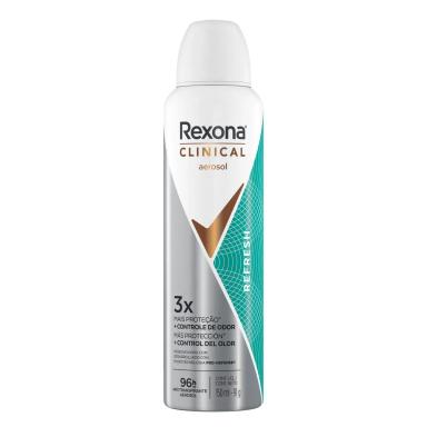 Desodorante Antitranspirante Aerosol Rexona Clinical Refresh Feminino 96h 150ml