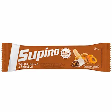 Barra de Fruta Supino Sabor Chocolate Branco com Recheio de Banana, Nozes e Damasco com 24g