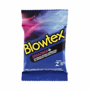 Camisinha Blowtex Orgazmax+ Texturizado Retardante com 3 unidades