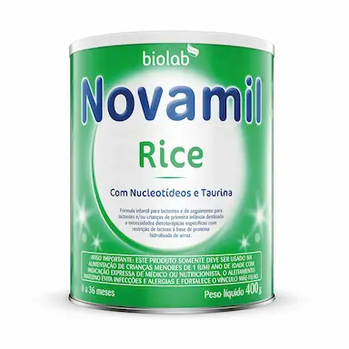 Fórmula Infantil Rice Sem Lactose Novamil 0 a 36 meses 400g