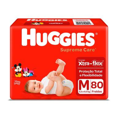 Fralda Huggies Supreme Care Disney Baby M 80 unidades