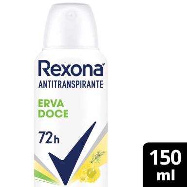 Desodorante Antitranspirante Aerosol Rexona Erva Doce Feminino 72h 150ml
